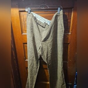 Y2K Women's Tan Plaid Wide Leg Gap Trousers